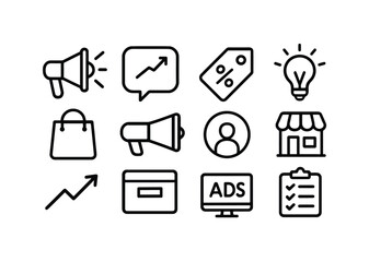 digital marketing icon set vector format, creative and unique icon set, digital marketing 