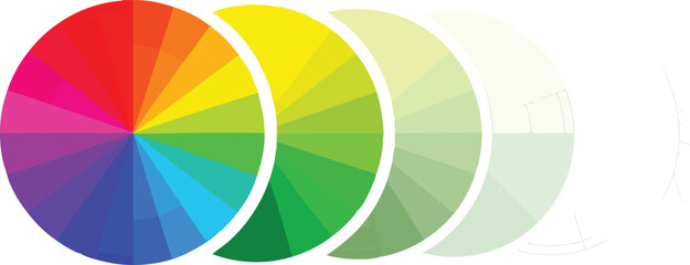 Obraz premium Vibrant color wheel graphic shows spectrum progression to subtle pastels