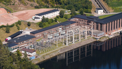 Hydroelectricity, hydroelectric power plant, electricity generated from hydropower, water power. Switzerland, europe.