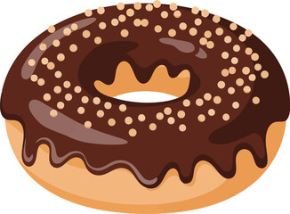 Decadent chocolate glazed donut with sprinkles delicious sweet treat vector
