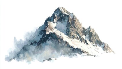 Obraz premium Snowy mountain peak, misty backdrop