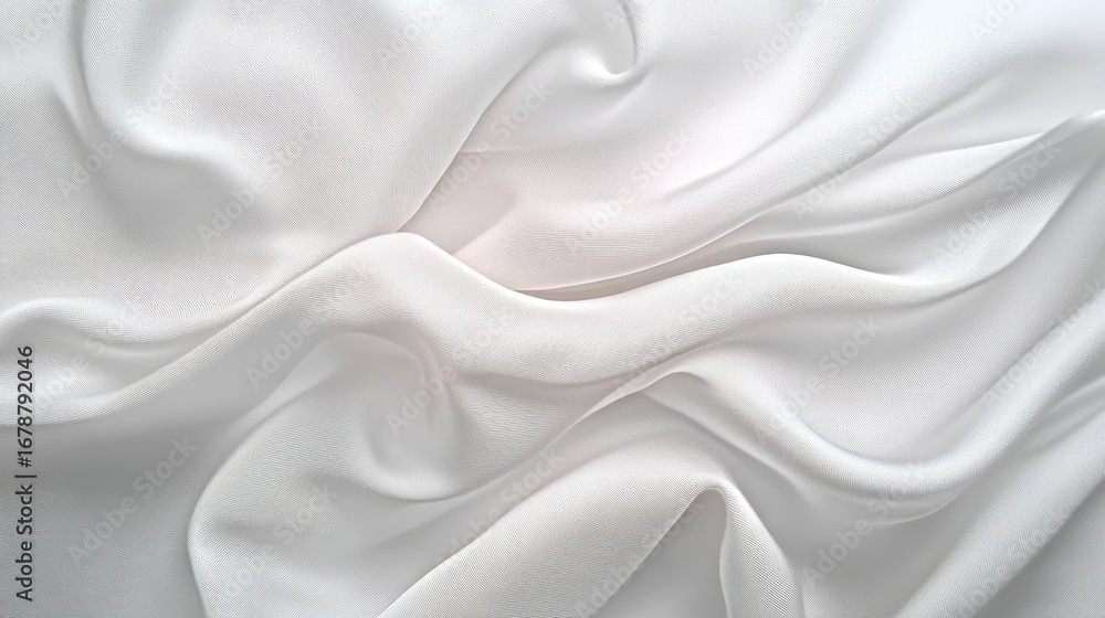 Poster elegant silken waves in white, cascading folds and textured calmness creating abstract patterns