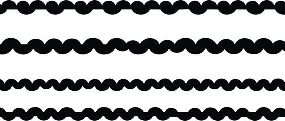 Chic black scalloped borders create modern graphic design elements for stylish projects