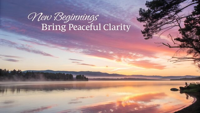 Inspirational Quote New Beginnings Bring Peaceful Clarity.