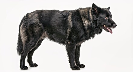 Obraz premium A majestic Kuvasz with a thick white coat on a pure white background