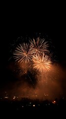 Vibrant Fireworks Display Against Night Sky