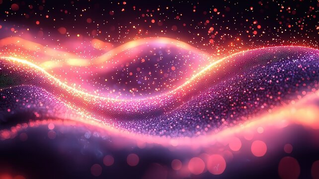 Vibrant abstract waves of light and glittering partiles, creating a mesmerizin visual experience perfectfor digital art and creatie projects.