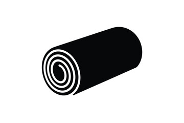 Black rolled up mat with white spiral detail