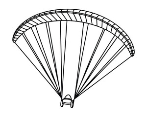 Hand drawn sketch of a paraglider in flight