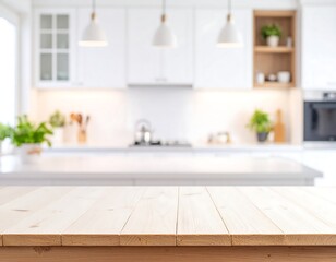 Modern kitchen table top view