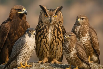 Fototapeta premium Majestic birds of prey gathering