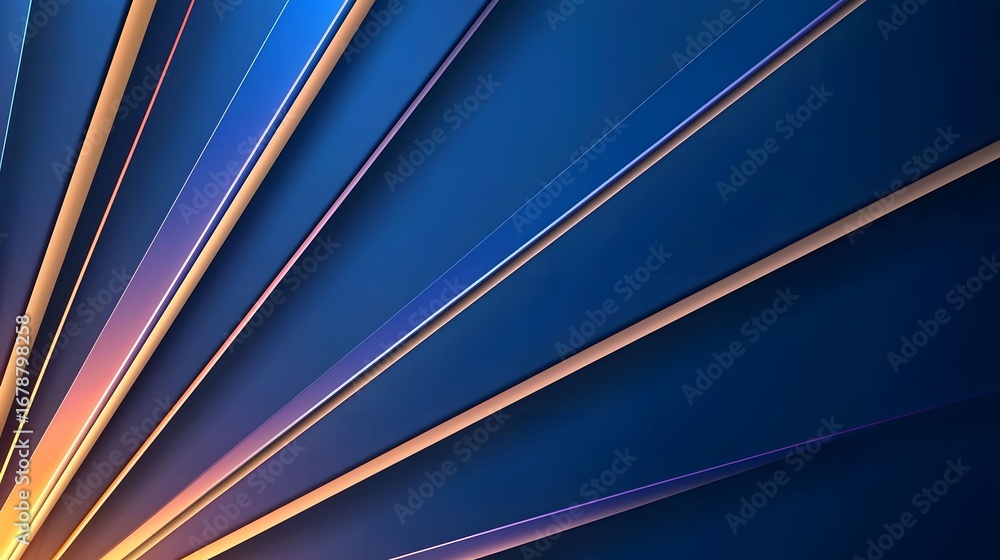 Poster the image displays a striking abstract composition with diagonal layers in shades of blue and peach,