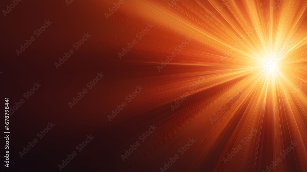 Aufkleber the image features an abstract burst of golden light emanating from a central point, set against a b