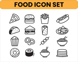 Restaurant Line Icons Editable Stroke
