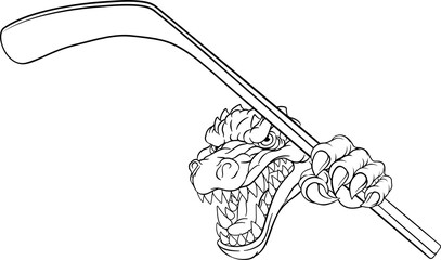 Crocodile Dinosaur Alligator Hockey Sports Mascot © Christos Georghiou