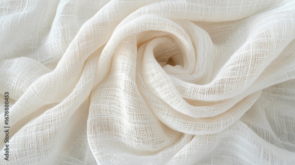 Poster elegant canvas curves soft white linen texture with subtle folds and gentle light for cozy spaces