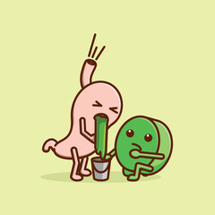 Simple Stomach and Gastric Medicine cartoon vector illustration Collection of Pharmacy day concept icon isolated