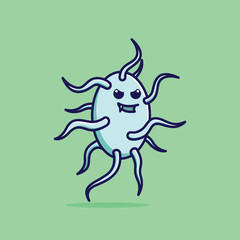 Simple Salmonella cartoon vector illustration Collection of Pharmacy day concept icon isolated