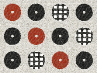 modern seamless pattern of abstract geometric patterns inspired by yuzen dyeing in rich