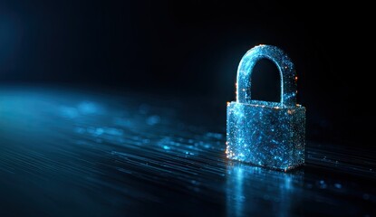 Digital Padlock on Dark Background Representing Cybersecurity and Data Protection.