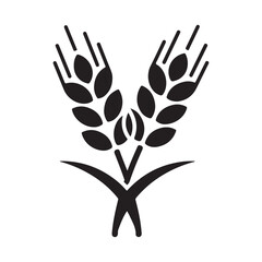 Obraz premium Stylized Black and White Wheat Grain Illustration