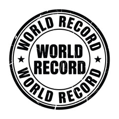 Official world record stamp seal of achievement