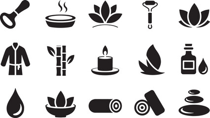 Spa decoration element silhouette