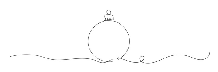 Christmas ball. Continuous line drawing with one editable line.
