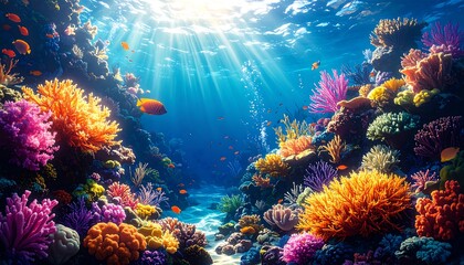 Obraz premium Vibrant coral reef underwater scene