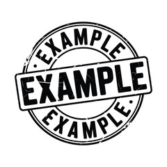 Circular stamp with the word example repeated