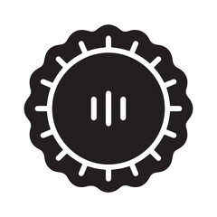Wavy Circular Icon with Vertical Sound Bars