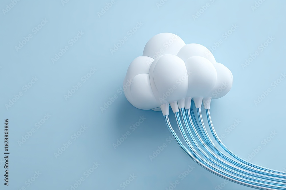 Poster cloud computing data network digital connectivity.