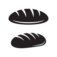 Two Black Bread Loaf Icons with Slashes on a White Background