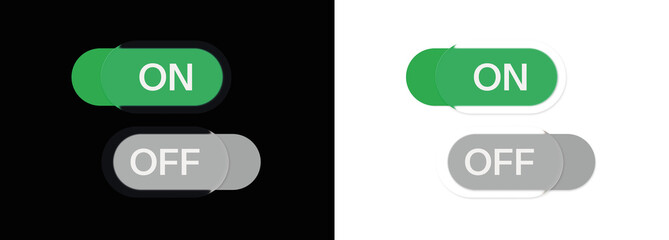 Switch, toggle, buttons, isolated, white design for modern UI. PNG sparkles in Overlay with transparent clarity. Control panel PNG perfect for app, web interface, liquid glass.