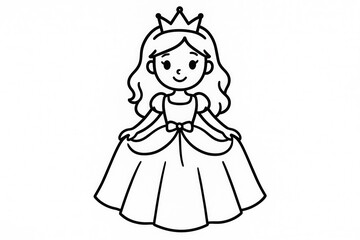 Coloring for children and adults, fairy princess.