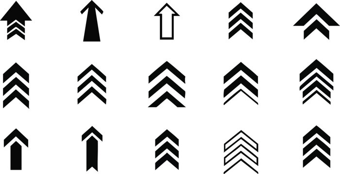 Dynamic arrow set showing progress, growth, and direction for modern design projects