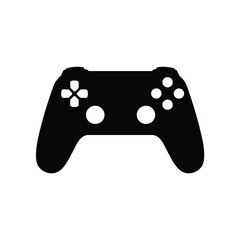 Black Silhouette Gaming Controller Vector