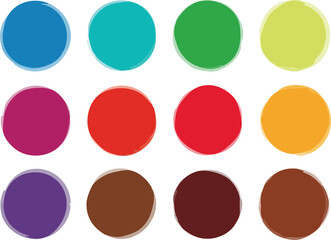 Vibrant colorful circles arranged on white background offering boundless creative options