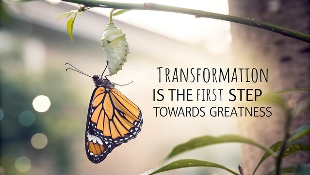 Transformation is the first step towards greatness quote.