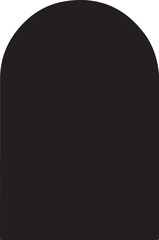 Minimal arch shape in silhouette white background.