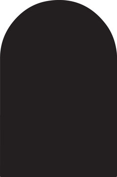 Minimal arch shape in silhouette white background.