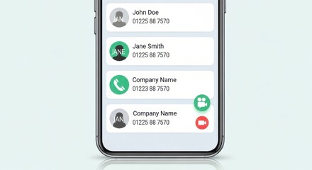 Modern smartphone display presenting an inventive and useful contact list design
