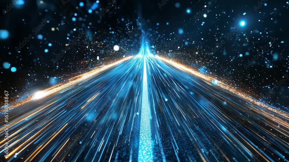 Aufkleber a visual display of vibrant light trails moving swiftly against a dark road backdrop, showcasing dyn