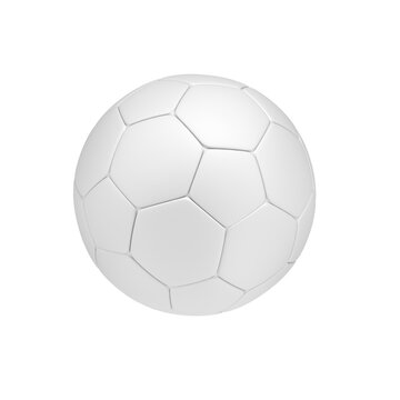White soccer ball. Isolated. Football. 3d illustration.