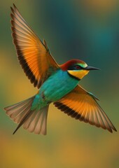 Obraz premium Colorful bird in flight