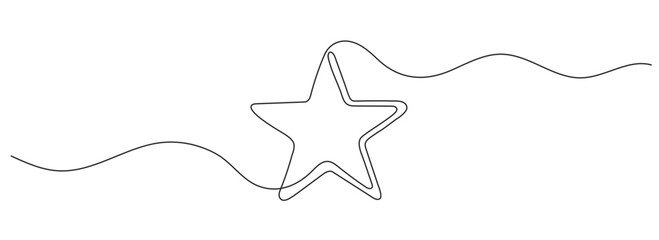 Continuous one editable line of stars. Minimalistic vector drawing