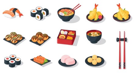 A visual delight: Exquisite assortment of Japanese cuisine presented with flair