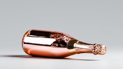 Fototapeta premium This elegantly arranged image features a rose gold champagne bottle, exuding luxury and celebration, perfect for marking special occasions or achievements.