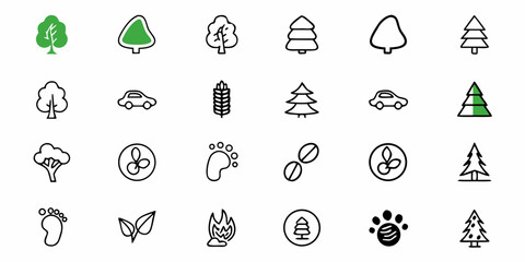 Eco-friendly icons collection for sustainable living and environmental awareness initiatives