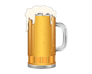 Vector design of a beer glass also known as a beer mug or beer stein. This glass is specially designed to serve beer with its distinctive characteristics.